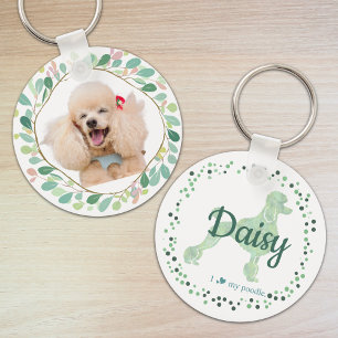 Llavero de Poodle de Menta Personalizado con Foto