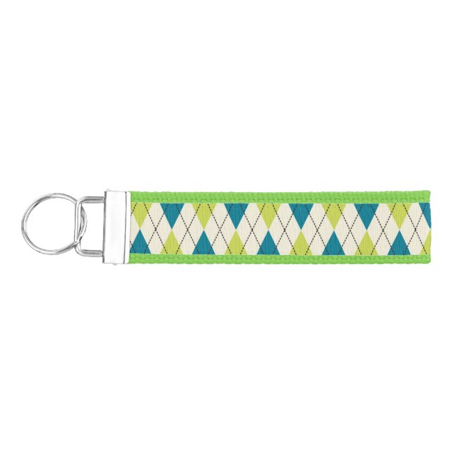 Llavero De Pulsera Argyle azul y verde (Llaves lado izquierdo)