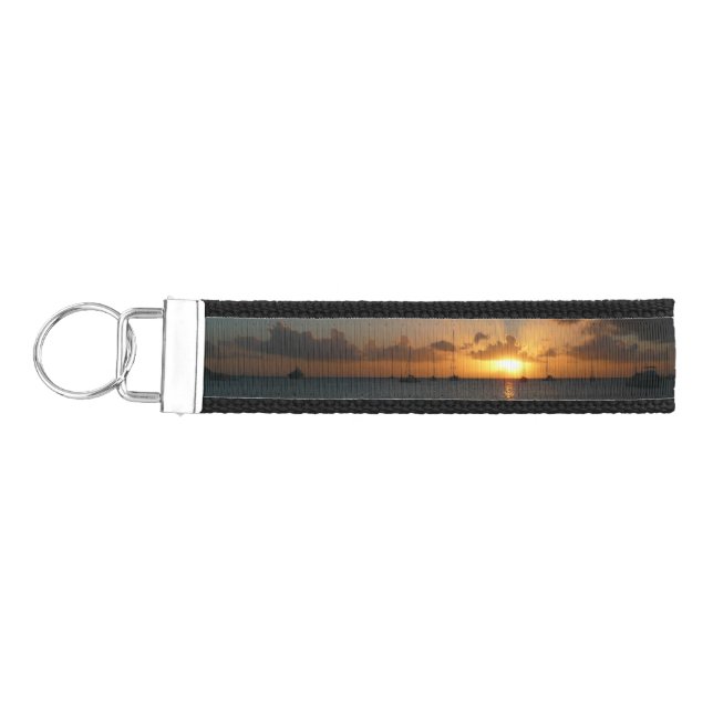 Llavero De Pulsera Atardecer con veleros paisaje tropical foto (Llaves lado izquierdo)