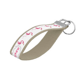 Llavero De Pulsera Ave Flamingo Rosa Personalizado