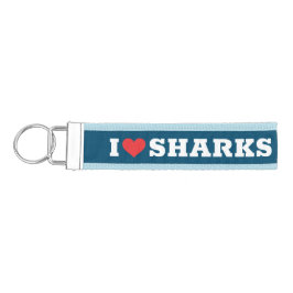 Llavero De Pulsera Azul marino Me encantan los tiburones