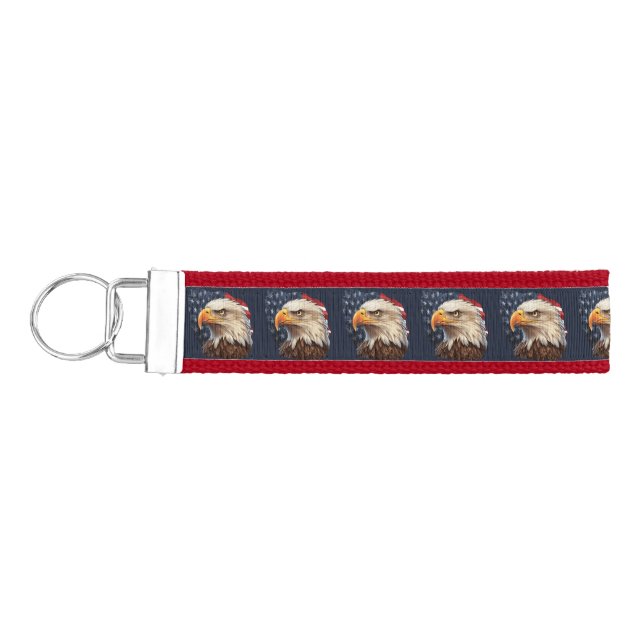 Llavero De Pulsera Bandera americana águila calva (Llaves lado izquierdo)