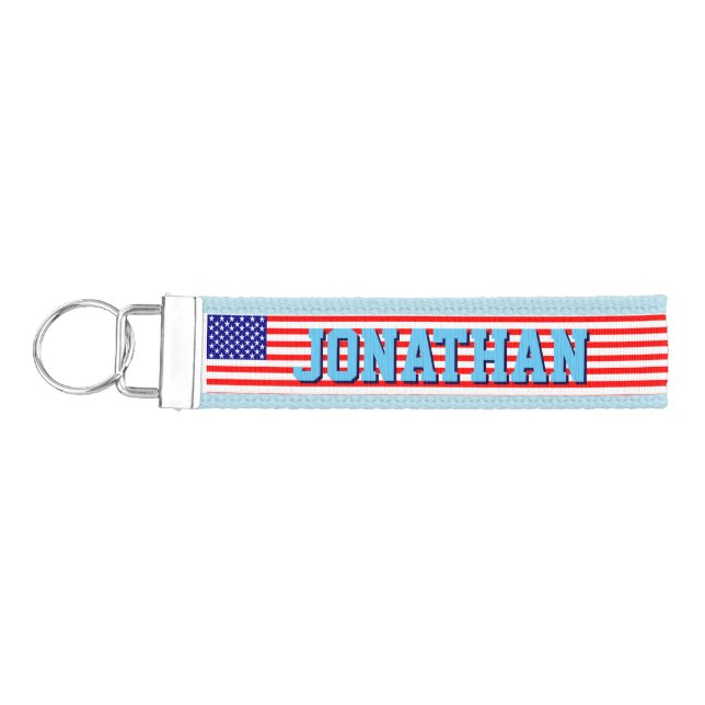 Llavero De Pulsera Bandera americana con Personalizable Jonatán (Llaves lado izquierdo)