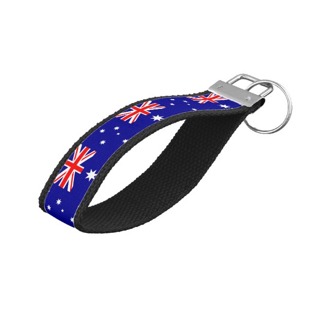 Llavero De Pulsera Bandera australiana, cadena de teclas/moda de muñe (Angulado hacia arriba)