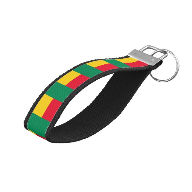 Llavero De Pulsera Bandera Benín Patriótica (Angulado hacia arriba)