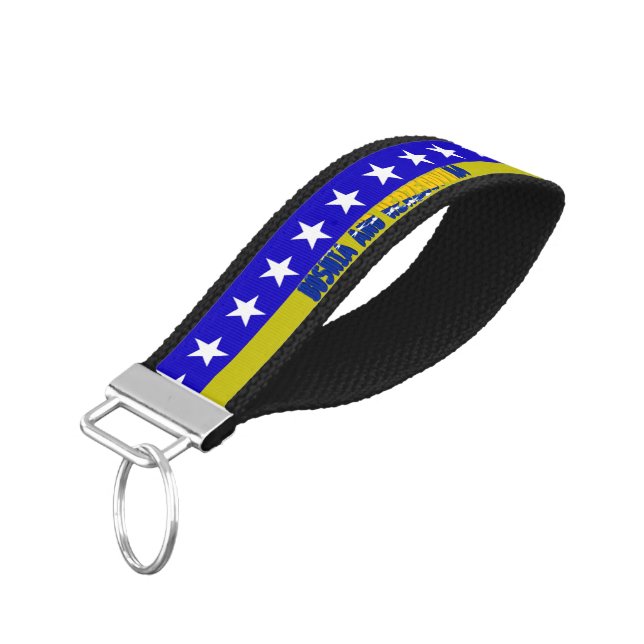 Llavero De Pulsera Bandera bosnio (Angulado hacia abajo)
