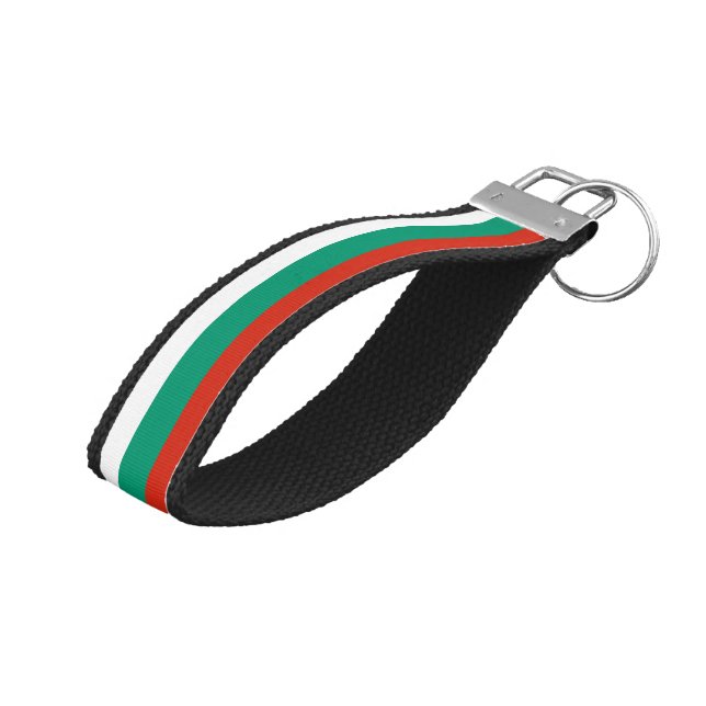 Llavero De Pulsera Bandera búlgara patriótica (Angulado hacia arriba)