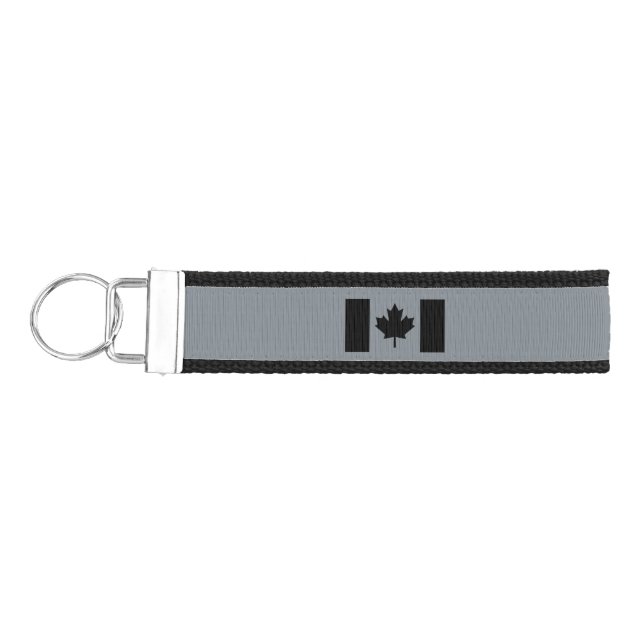Llavero De Pulsera Bandera canadiense de diseño negro (Llaves lado izquierdo)