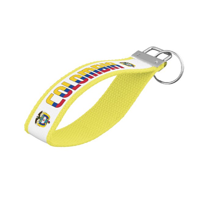 Llavero De Pulsera Bandera colombiana encantadora patriótica (Angulado hacia arriba)
