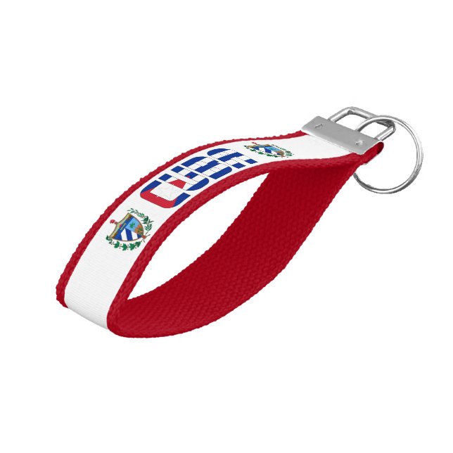 Llavero De Pulsera Bandera cubana encantadora patriótica (Angulado hacia arriba)