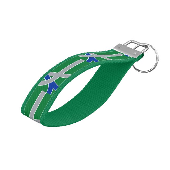 Llavero De Pulsera Bandera de Albany, Oregón (Angulado hacia arriba)