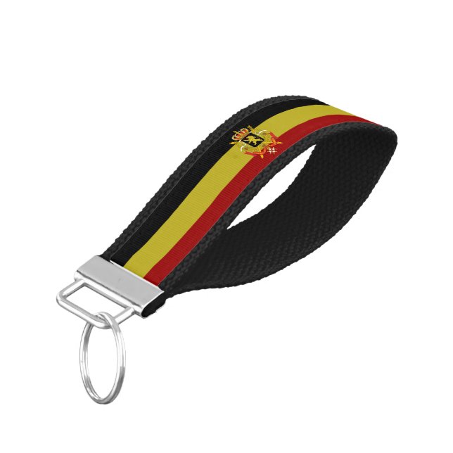 Llavero De Pulsera Bandera de Bélgica (Angulado hacia abajo)