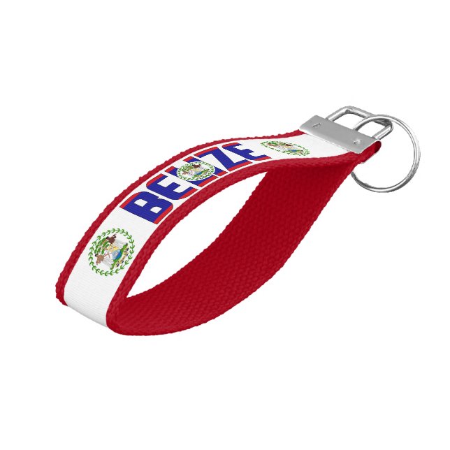 Llavero De Pulsera Bandera de Belice encantadora patriótica (Angulado hacia arriba)