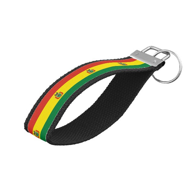 Llavero De Pulsera Bandera de Bolivia Patriótica (Angulado hacia arriba)