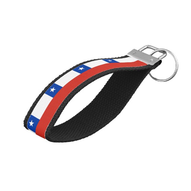 Llavero De Pulsera Bandera de Chile (Angulado hacia arriba)
