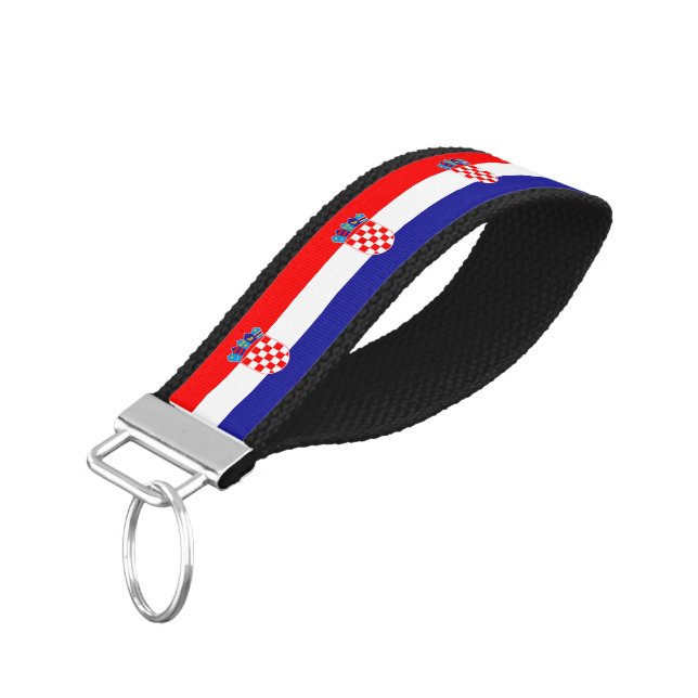 Llavero De Pulsera Bandera de Croacia (Angulado hacia abajo)