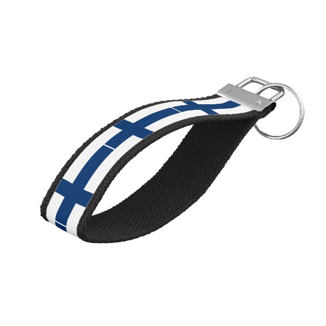 Llavero De Pulsera Bandera de Finlandia (Angulado hacia arriba)