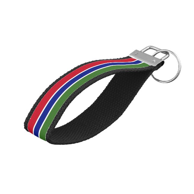 Llavero De Pulsera Bandera de Gambia (Angulado hacia arriba)