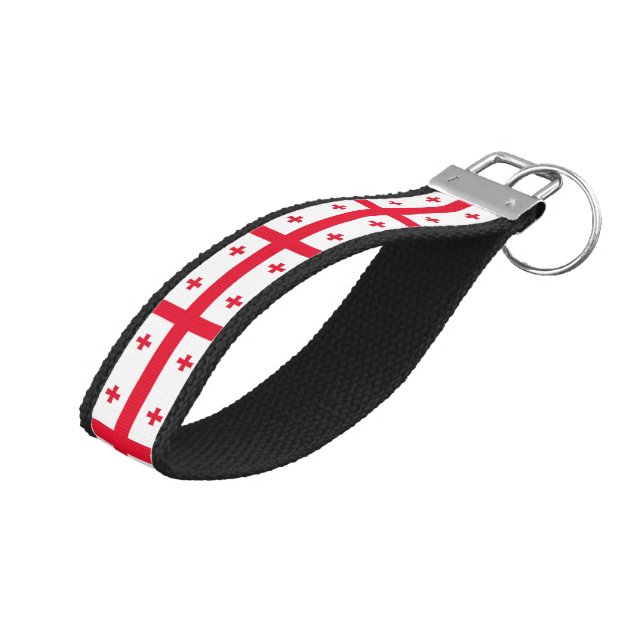 Llavero De Pulsera Bandera de Georgia (Angulado hacia arriba)
