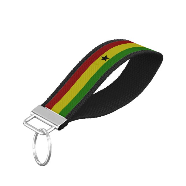 Llavero De Pulsera Bandera de Ghana (Angulado hacia abajo)