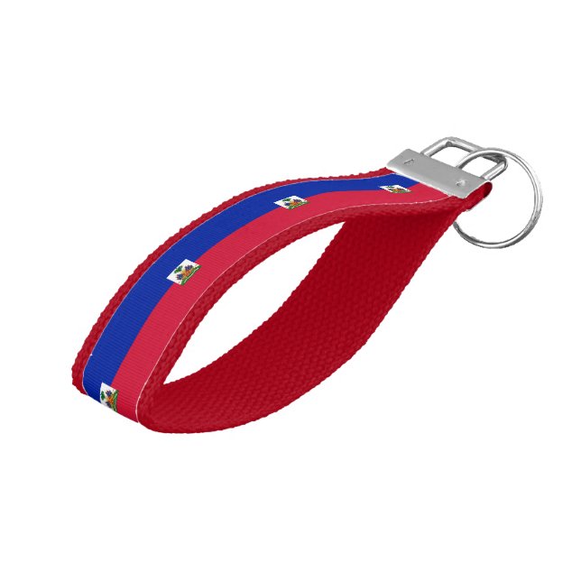 Llavero De Pulsera Bandera de Haití (Angulado hacia arriba)