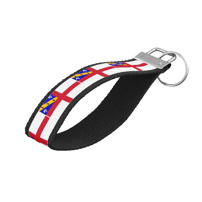 Llavero De Pulsera Bandera de Herm (Angulado hacia arriba)