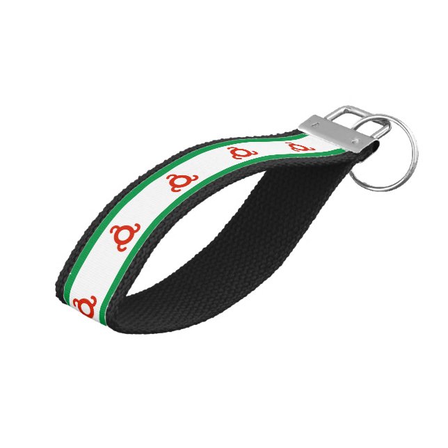 Llavero De Pulsera Bandera de Ingushetia (Angulado hacia arriba)