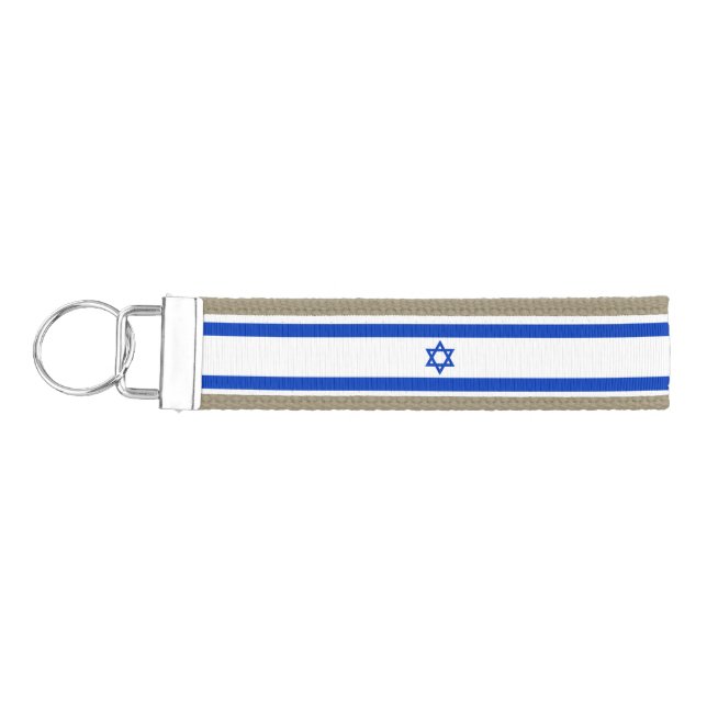 Llavero De Pulsera Bandera de Israel moderna (Llaves lado izquierdo)