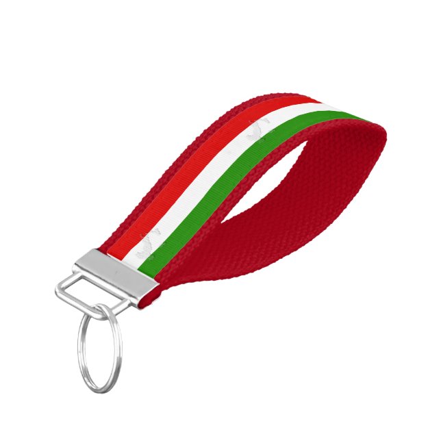 Llavero De Pulsera Bandera de Italia (Angulado hacia abajo)