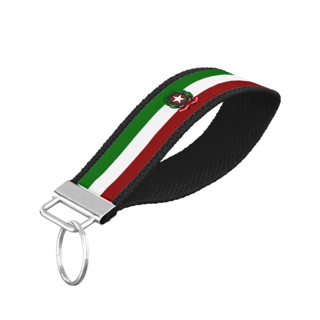 Llavero De Pulsera Bandera de Italia (Angulado hacia abajo)