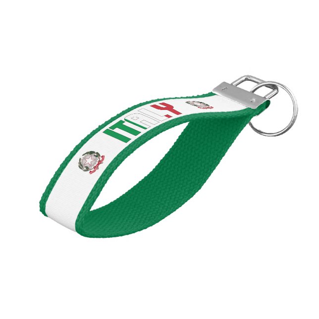 Llavero De Pulsera Bandera de Italia Encantador Patriótico (Angulado hacia arriba)