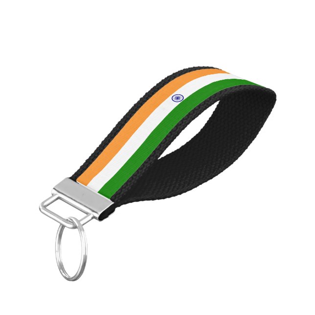 Llavero De Pulsera Bandera de la India (Angulado hacia abajo)