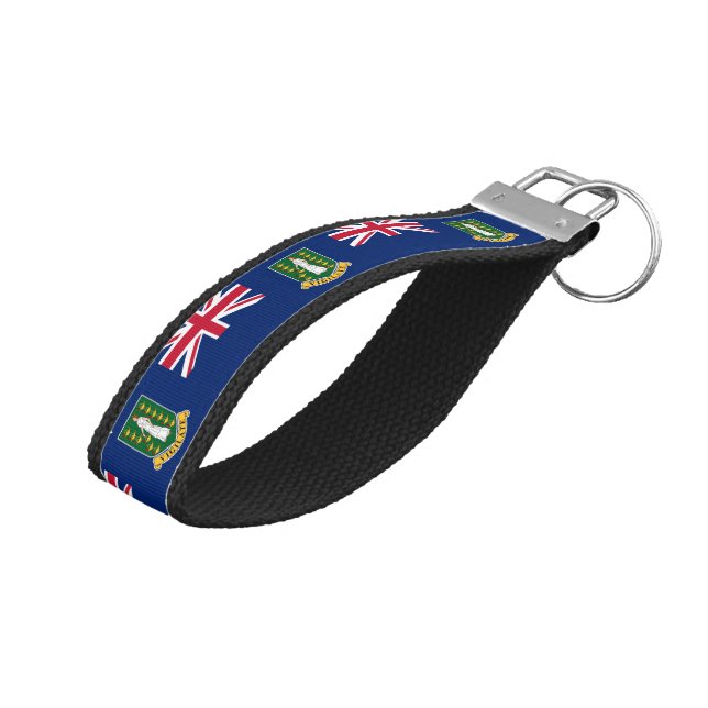 Llavero De Pulsera Bandera de las Islas Vírgenes Británicas (Angulado hacia arriba)