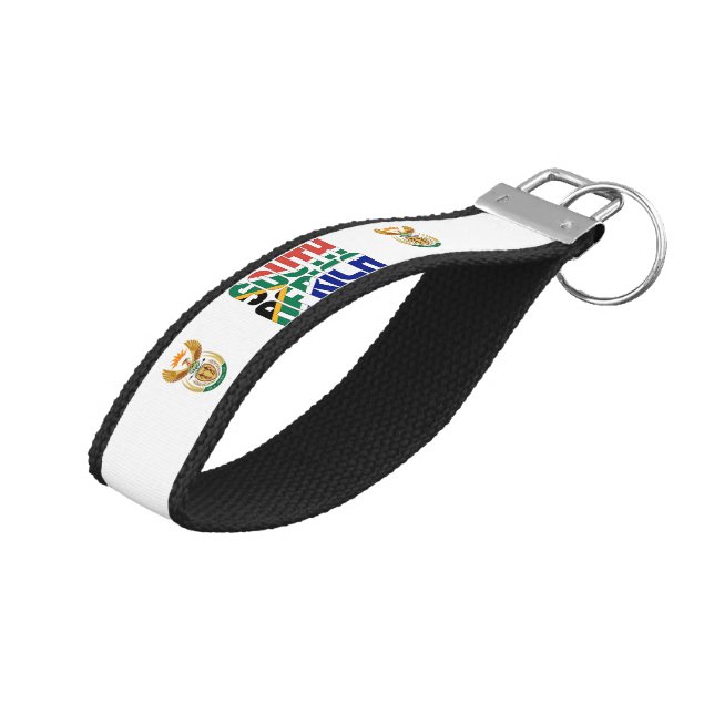 Llavero De Pulsera Bandera de Sudáfrica cautiva patriótico (Angulado hacia arriba)