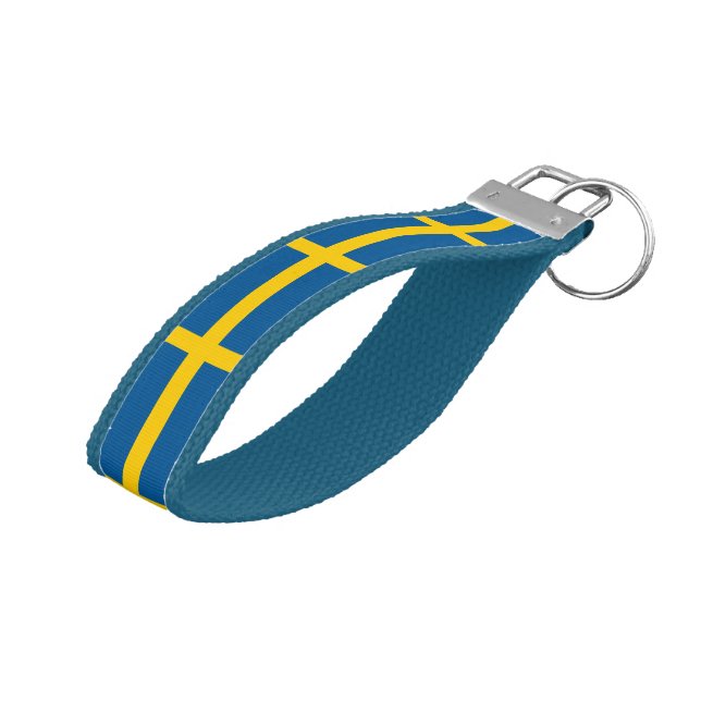 Llavero De Pulsera Bandera de Suecia (Angulado hacia arriba)