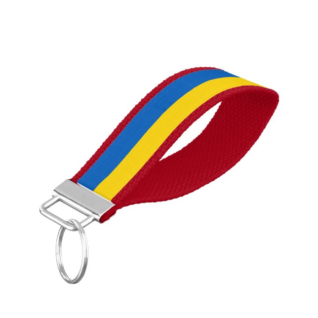 Llavero De Pulsera Bandera de Ucrania (Angulado hacia abajo)