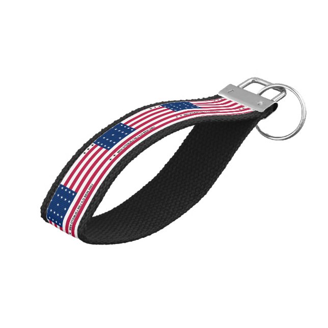 Llavero De Pulsera Bandera del atolón patriótico de Bikini (Angulado hacia arriba)