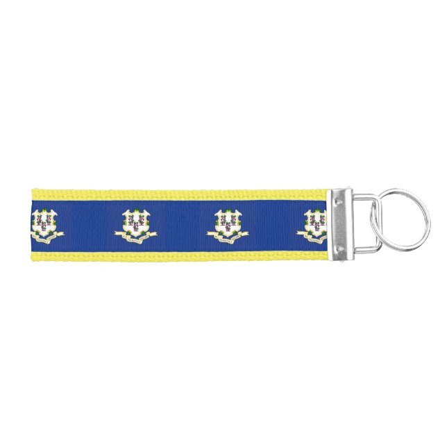 Llavero De Pulsera Bandera del estado de Connecticut (Llaves derecha)