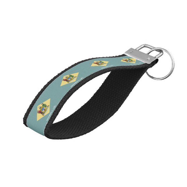 Llavero De Pulsera Bandera del estado Delaware (Angulado hacia arriba)