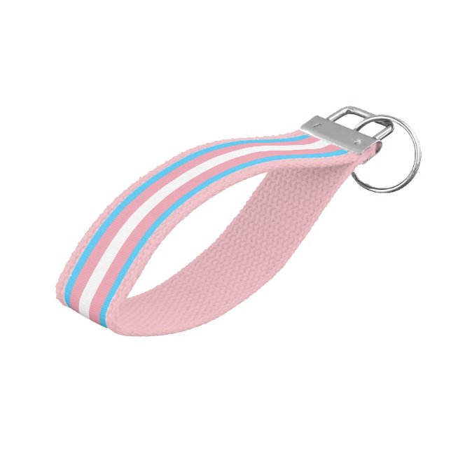 Llavero De Pulsera Bandera del Orgullo Transgénero (Angulado hacia arriba)