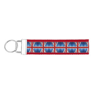 Llavero De Pulsera Bandera del Reino Unido azul rojo brillante purpur