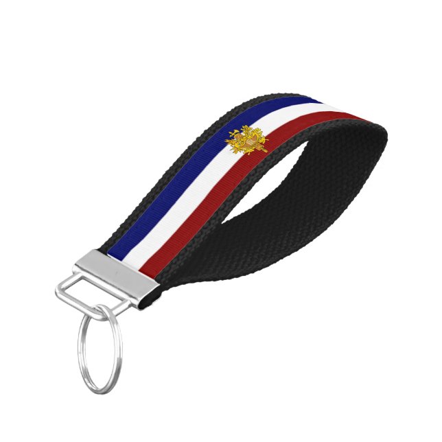 Llavero De Pulsera Bandera francesa (Angulado hacia abajo)