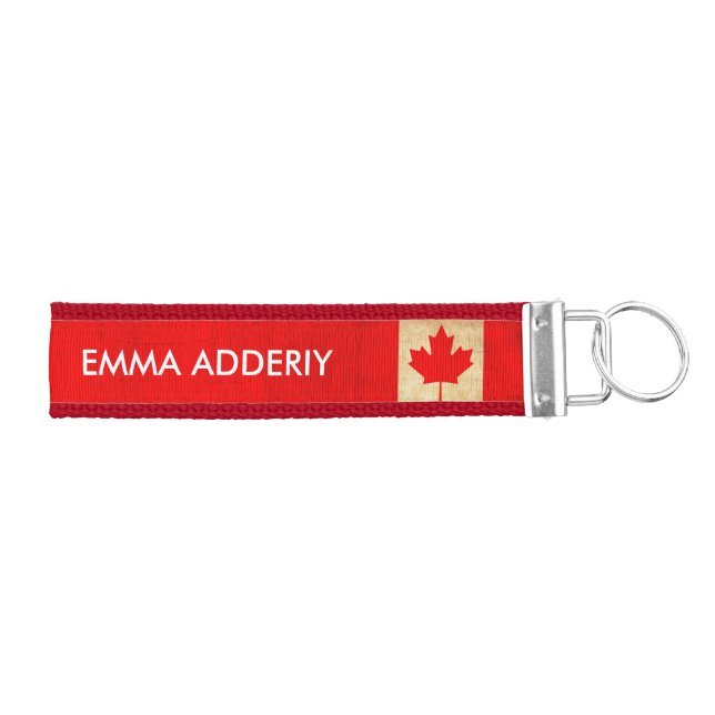 Llavero De Pulsera Bandera nacional patriótica personalizada de CANAD (Llaves derecha)