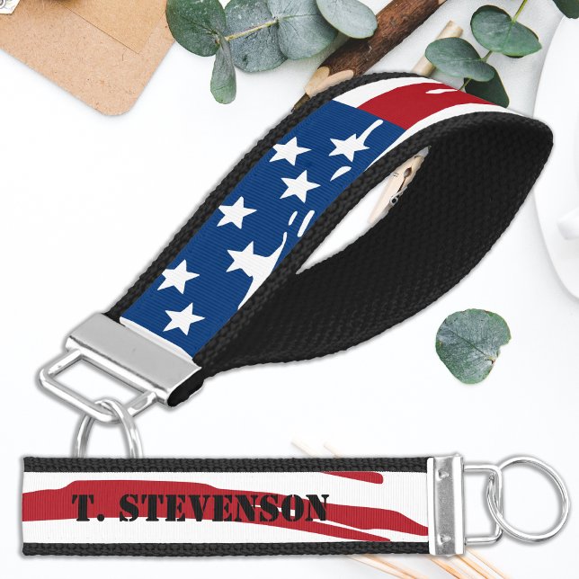 Llavero De Pulsera Bandera norteamericana azul blanca roja patriótica (Subido por el creador)