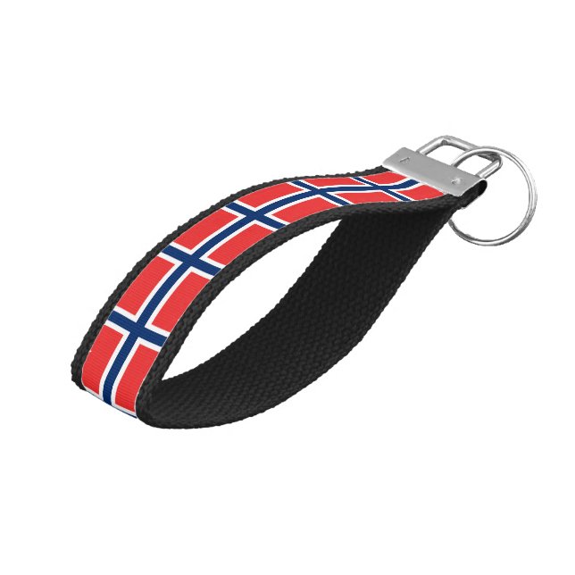 Llavero De Pulsera Bandera noruega y moda de muñeca noruega (Angulado hacia arriba)