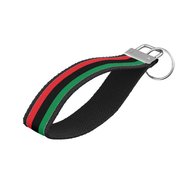Llavero De Pulsera Bandera Panafricana de la UNIA (Angulado hacia arriba)