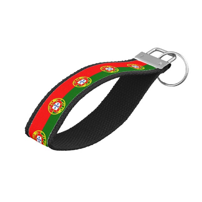 Llavero De Pulsera Bandera portuguesa y moda de muñeca portuguesa (Angulado hacia arriba)