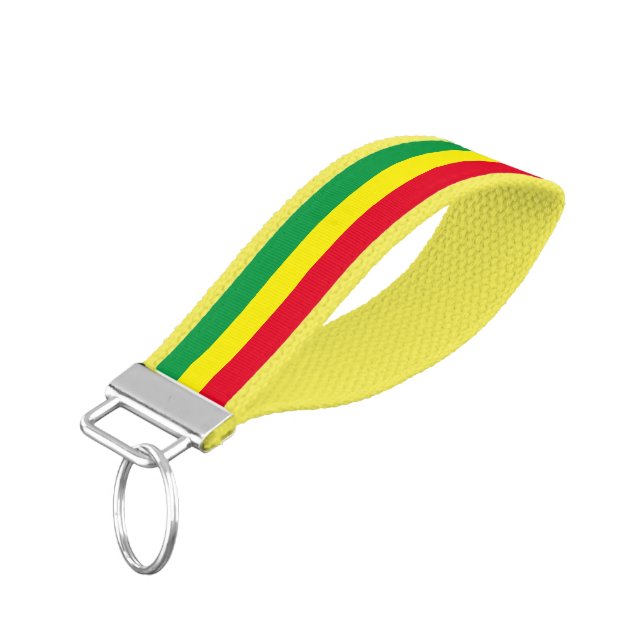 Llavero De Pulsera Bandera rastrista africana de Etiopía (Angulado hacia abajo)