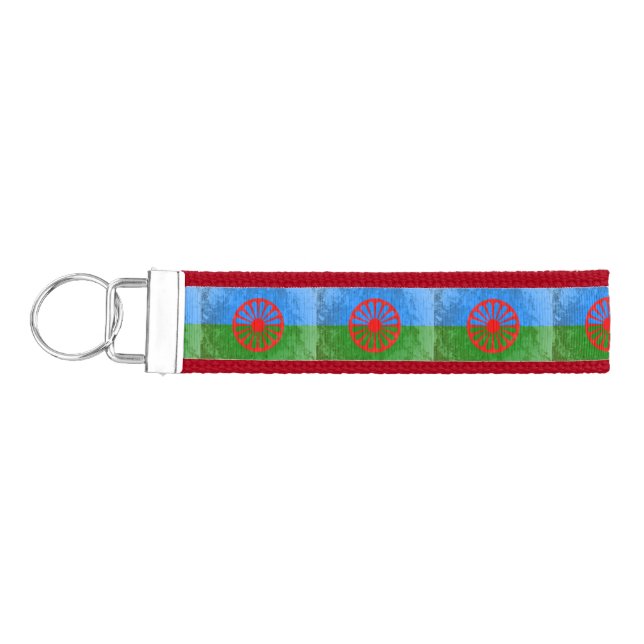 Llavero De Pulsera Bandera romaní (Llaves lado izquierdo)