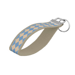 Llavero De Pulsera Beachy Blue y Tan Harlequin